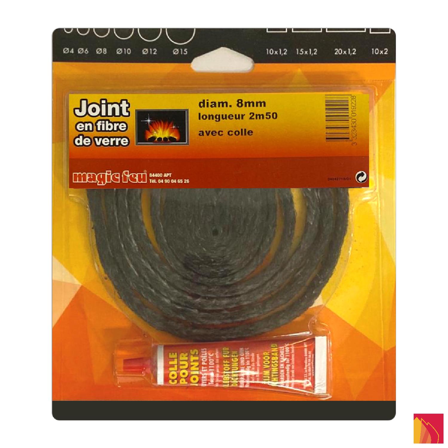 Joint rond Ø8mm pour cheminées, poêles et inserts