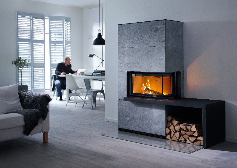 Contura i41T con ripiano e panca in nero