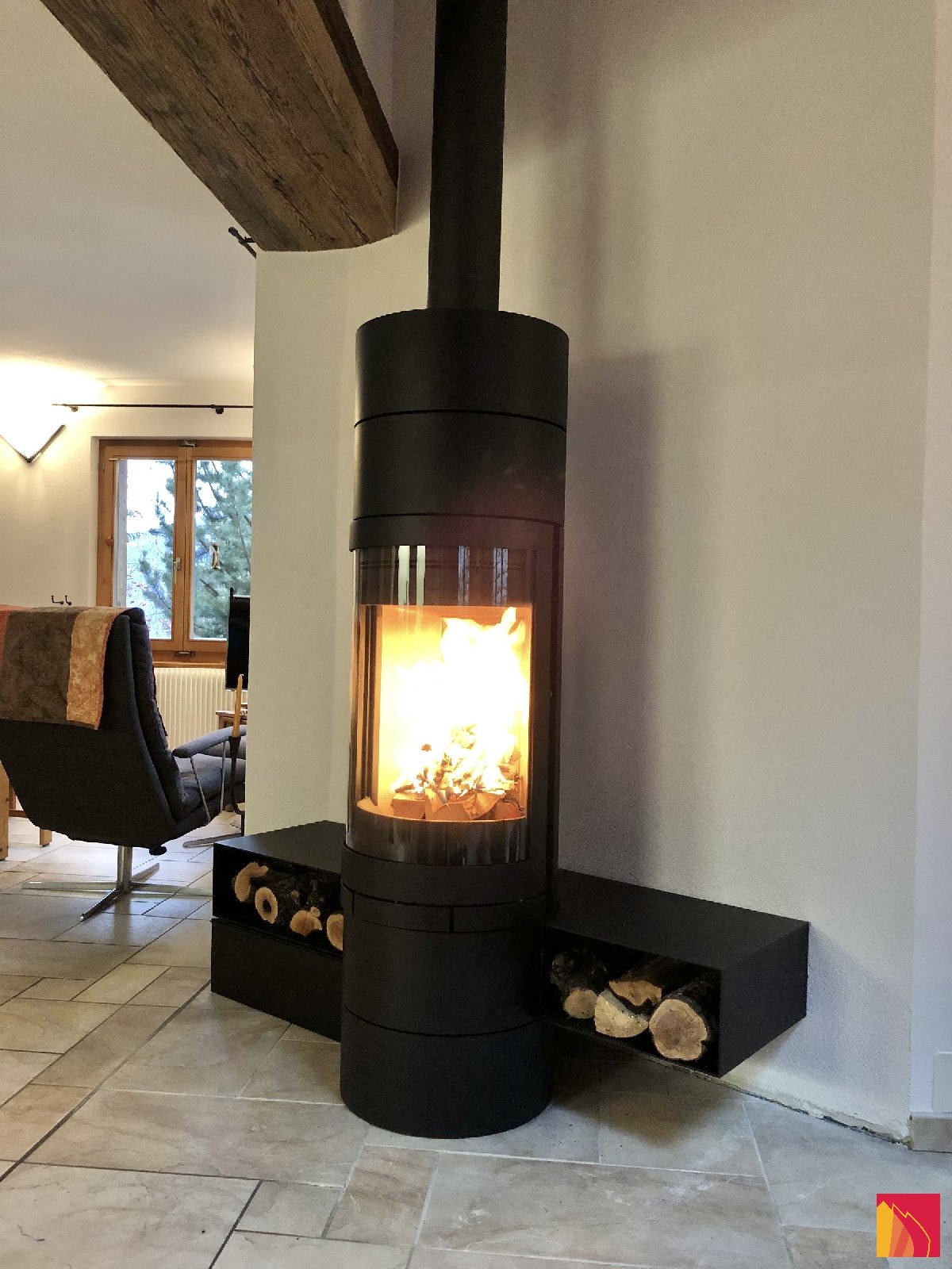 Poêle à bois Skantherm Elements rond - Carron-Lugon