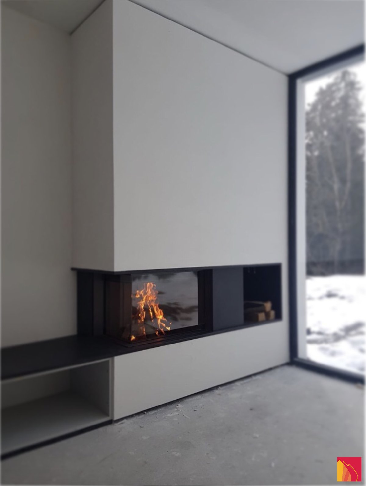 Cheminée d'angle Luna Diamond 900CL - Carron-Lugon