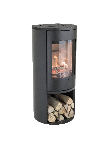Contura 510 preta - Porta em ferro fundido, tabuleiro superior em ferro fundido