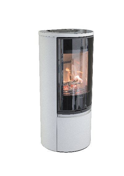 Contura 510 branco - Porta de vidro, tabuleiro de vidro