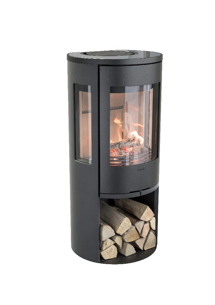 Contura 556 noir - Porte en fonte, plateau en verre