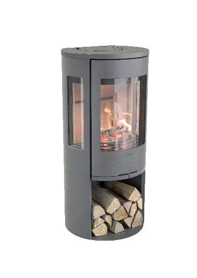 Contura 556 grau - Tür aus Gusseisen, Wanne aus Gusseisen