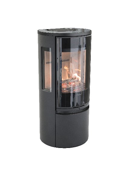 Contura 556 schwarz - Glastür, Glasboden