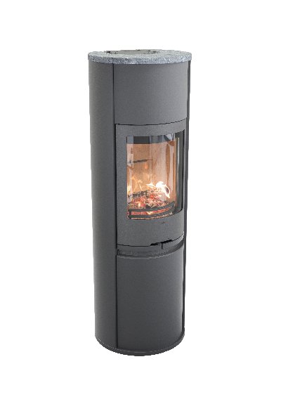 Contura 690 gris - Porte en fonte, plateau supérieur en pierre ollaire