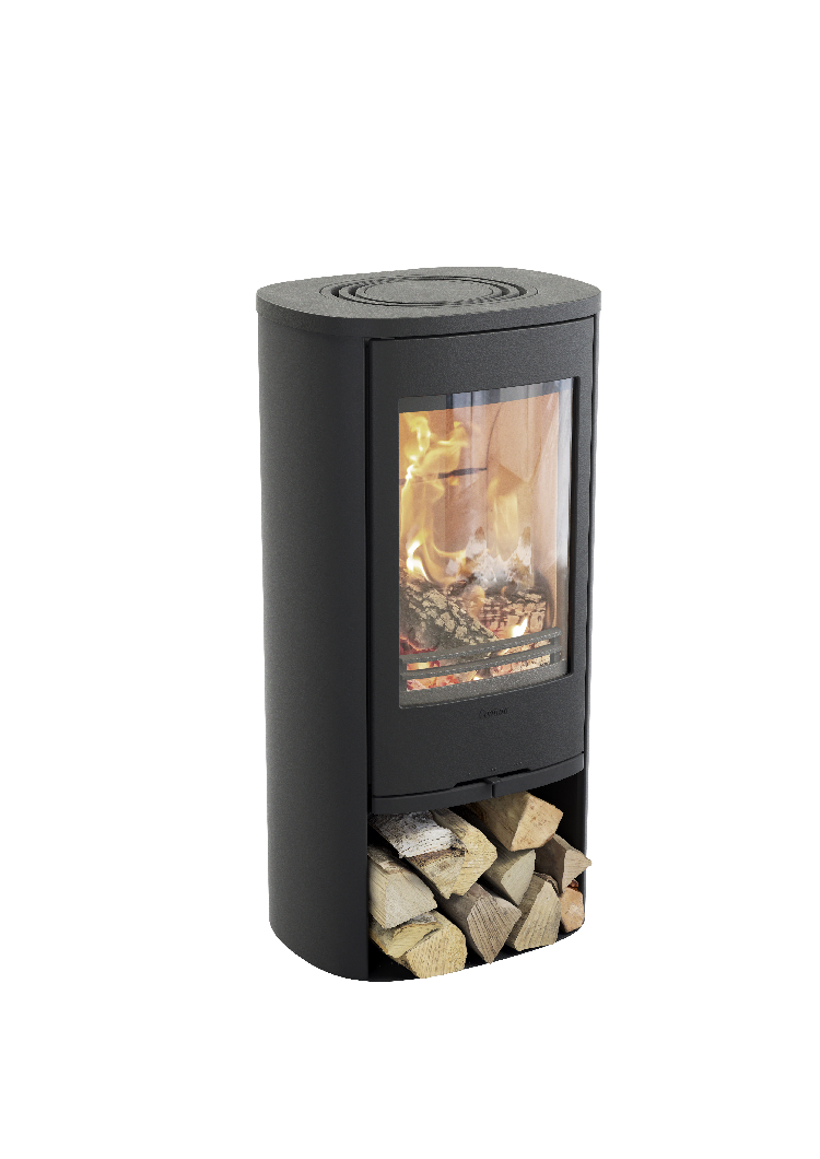 Contura 810 noir - Porte en fonte, plateau supérieur en aluminium laqué