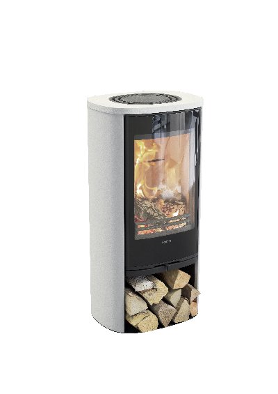 Contura 810 bianco - Anta in vetro, piastra superiore in alluminio laccato