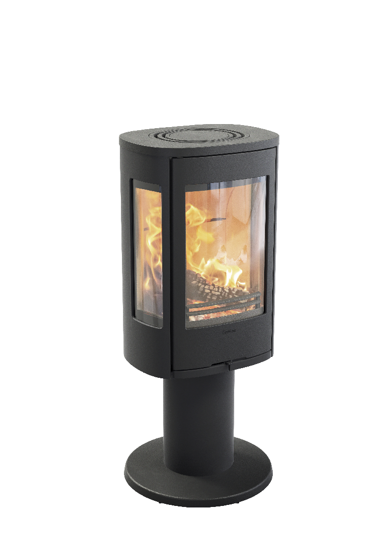 Contura 886 noir - Porte en fonte, plateau supérieur en aluminium laqué