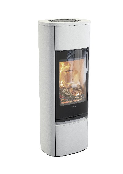 Contura 890 White - Glass door, lacquered aluminum top shelf