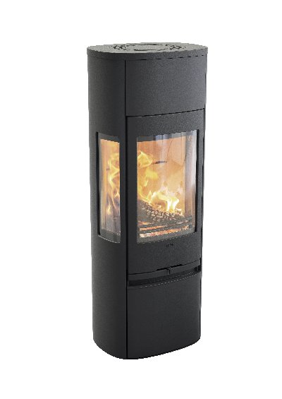 Contura 896 noir - Porte en fonte, plateau supérieur en aluminium laqué