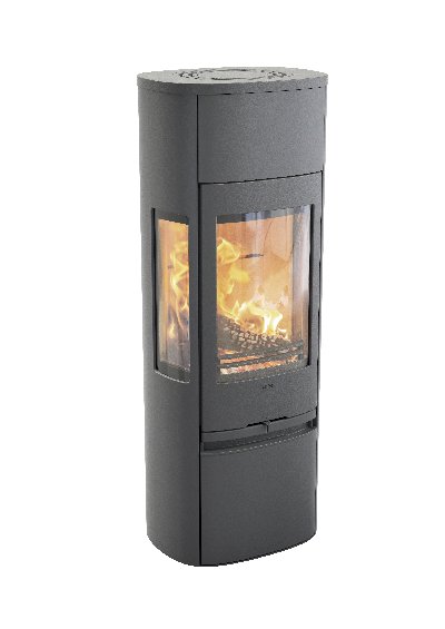 Contura 896 gris - Porte en fonte, plateau supérieur en aluminium laqué
