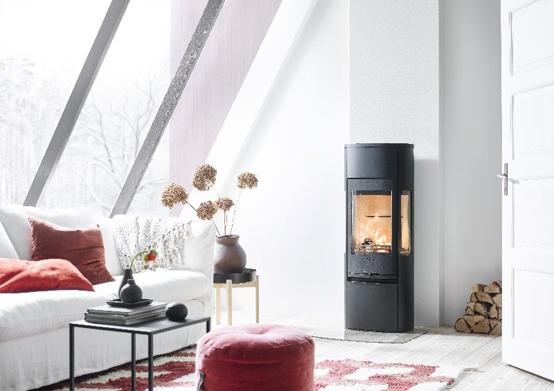 Contura 896 noir - Porte en fonte, plateau supérieur en aluminium laqué