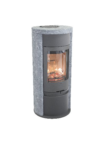 Contura 620T cinza - Porta de ferro fundido com porta de aço