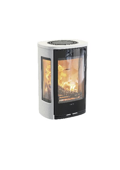 Contura 856w blanc - Porte vitrée, plateau en alu laqué